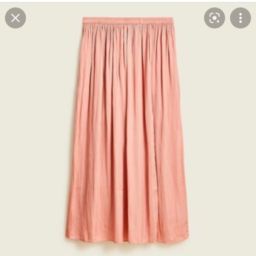 ISO Jcrew Side-slit featherweight satin maxi skirt 0 pink clay pleated j crew